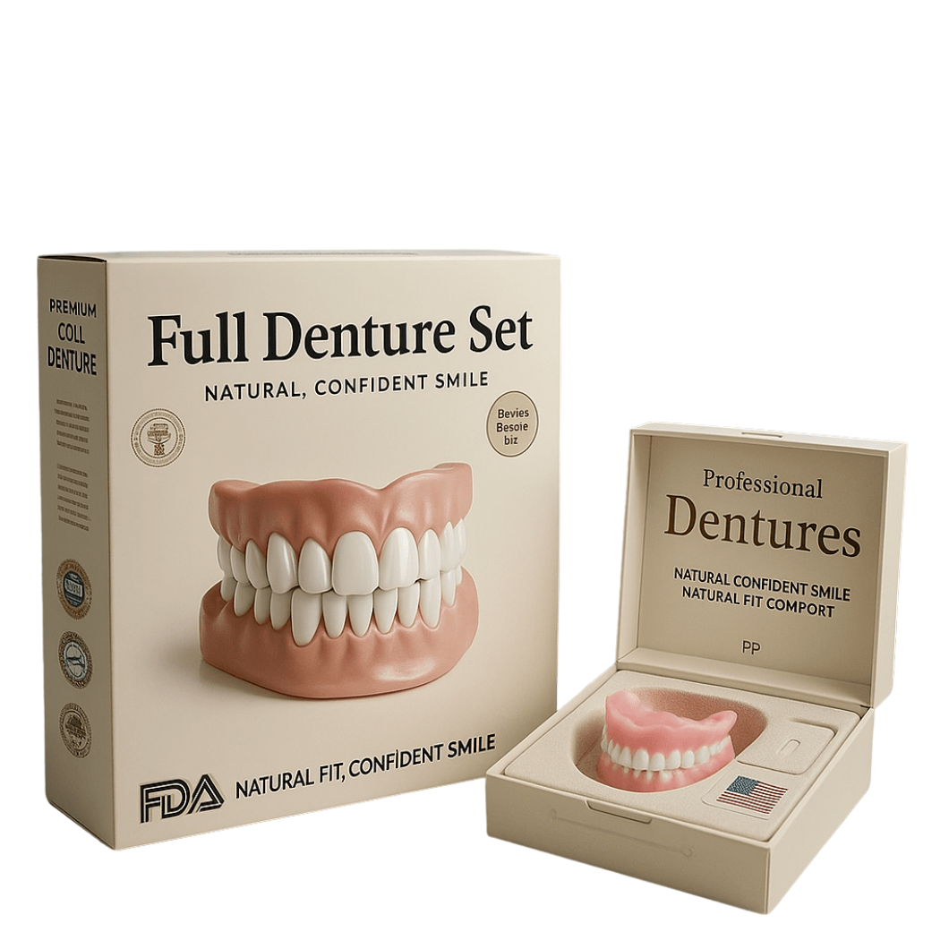 Flexible denture set for upper and lower jaw – reusable & customizable
