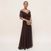 Long, Elegant, Flowing Women's Dress – V-Neck, Refined Design