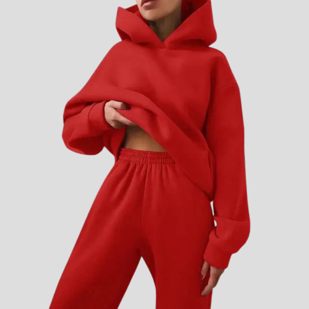 Women’s Hoodie & Jogger Set – Relaxed Winter Lounge Wear