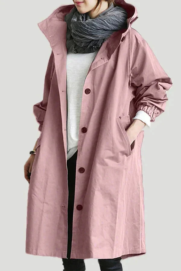 Oversized Waterproof Hooded Trench Coat