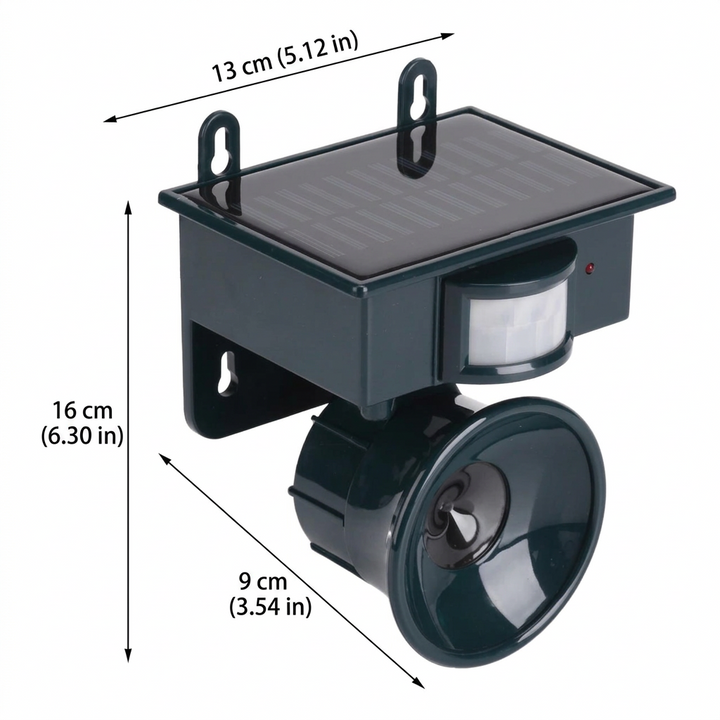 Bird Repeller | Solar-Powered Motion Sensor | Animal-Friendly Hawk Sounds
