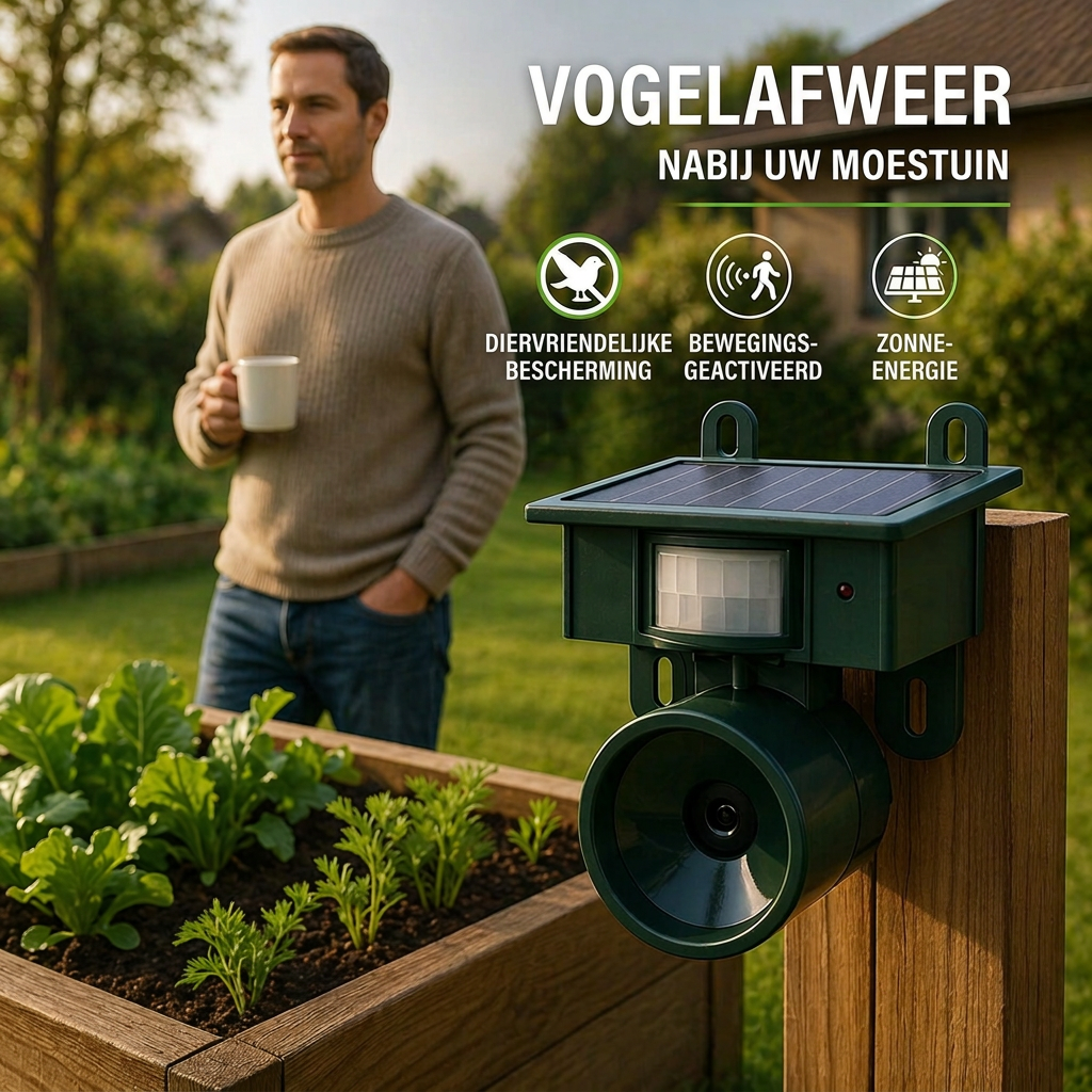 Bird Repeller | Solar-Powered Motion Sensor | Animal-Friendly Hawk Sounds
