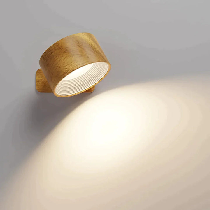 Cordless LED Wall Light with 360° Rotating Head, Touch Dimmer, 3 Colors