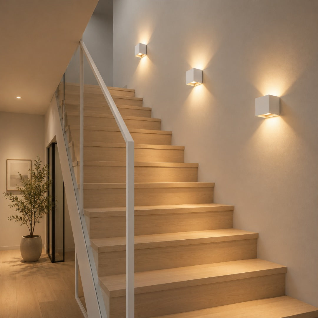 Luxe cordless wall light | square sensor light | aluminum 10 x 10 cm