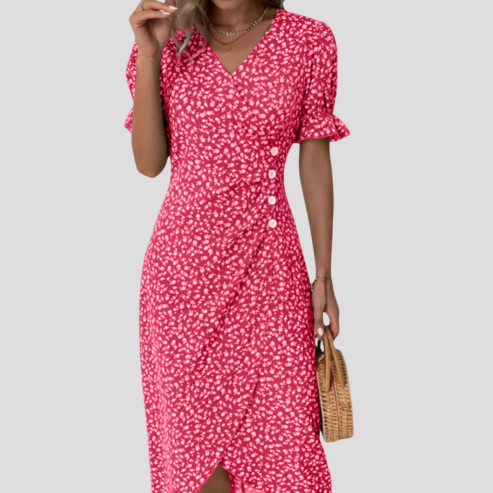 Women’s Elegant Floral Midi Dress – Rainwick