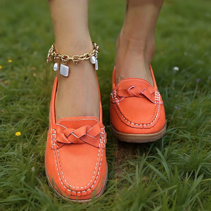 Orthopedic Wide-Fit Slip-On Loafers with Arch Support and Non-Slip Sole
