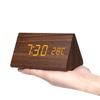 Elegant LED wooden clock with voice control