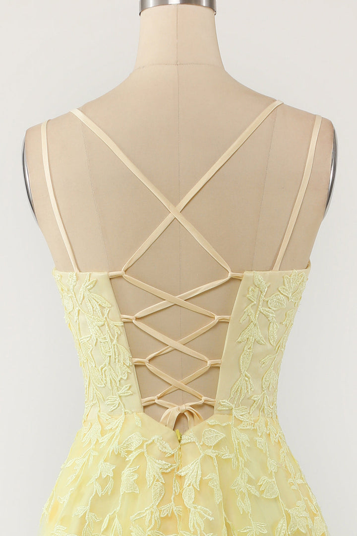Fashionable Tulle Evening Gown with Appliqués - Victoria
