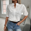 Women's Floral Embroidery Stand Collar Blouse
