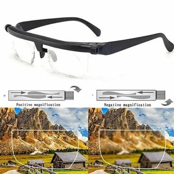 Adjustable Reading Glasses with Dual Focus Dials and Rimless Design