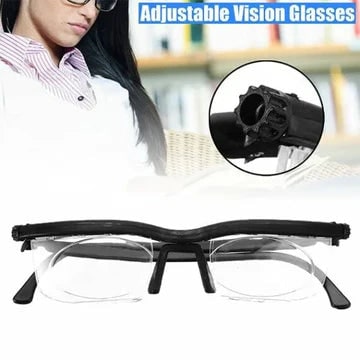 Adjustable Reading Glasses with Dual Focus Dials and Rimless Design