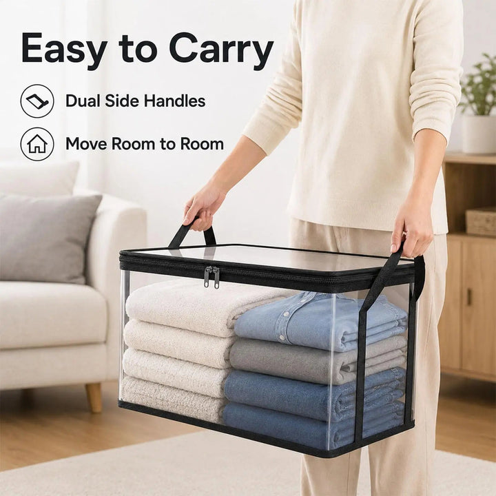 Transparent Storage Bags – Wardrobe and Moving Organizer