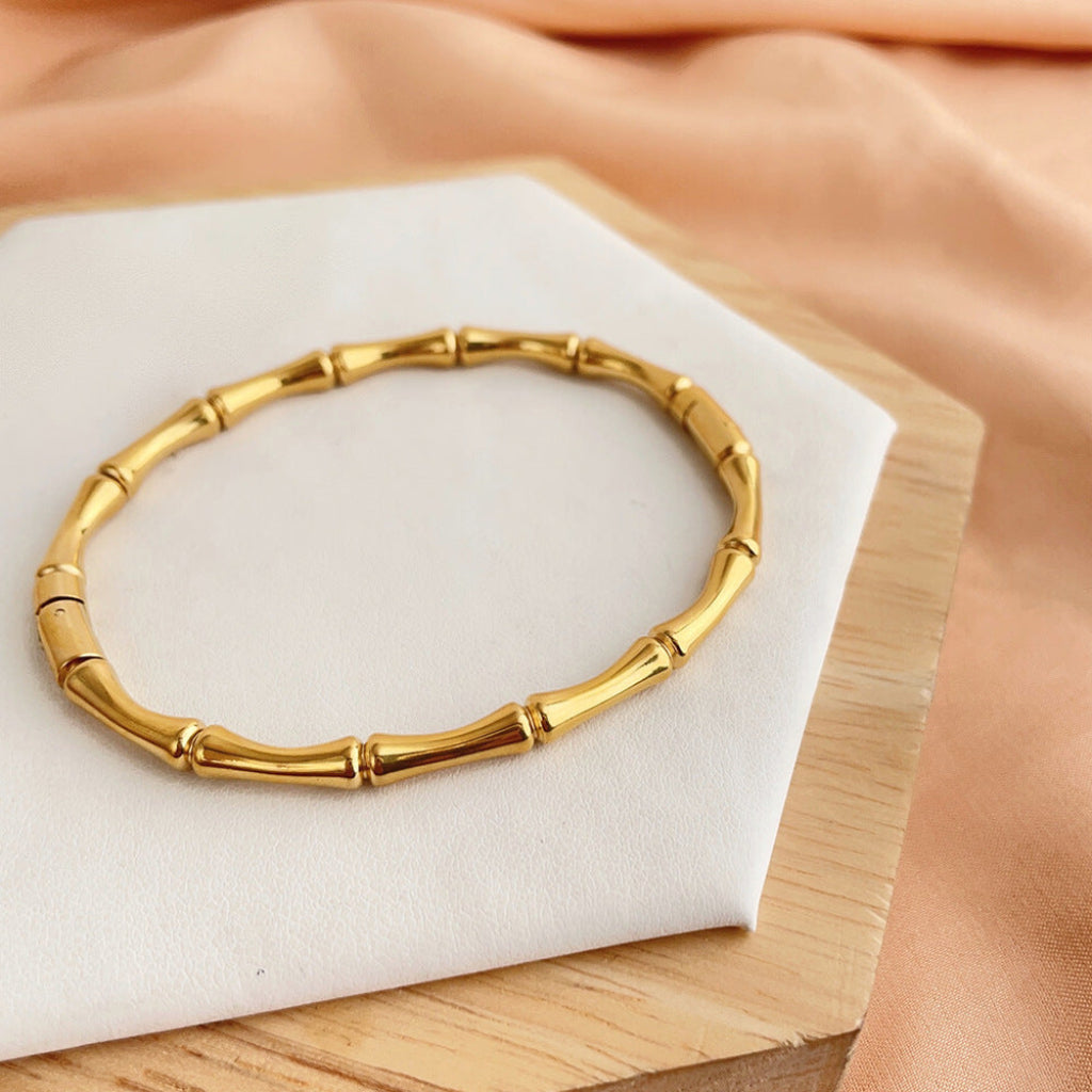 Titanium Steel Closed Bamboo-knot Bracelet For Women