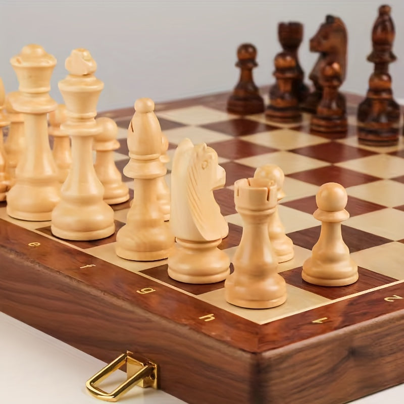 EchelonMaster Wooden Chess Board | Handcrafted Walnut Chess Board with High-Quality Playing Pieces