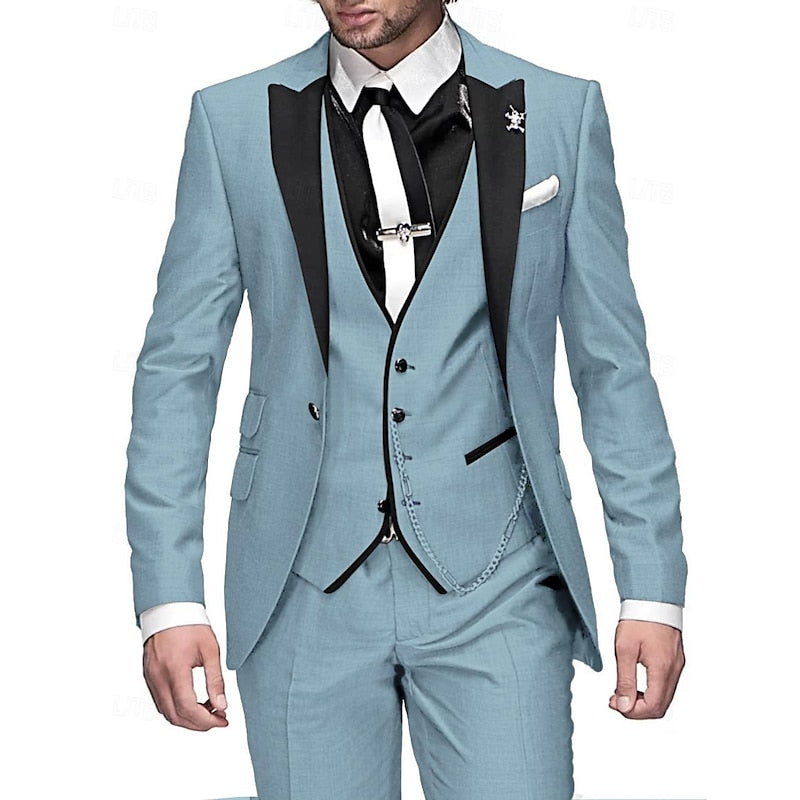 Elegant, Tailored Three-Piece Men's Suit for Special Occasions