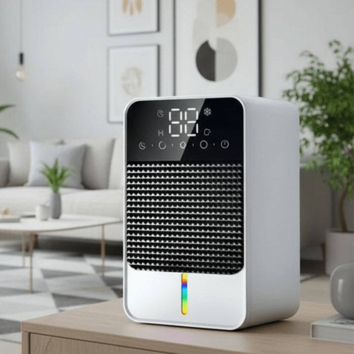 Basement Crawl Space Mini Dehumidifier for Bedroom with LED Touch Panel 1500ml Tank and Drain Hose