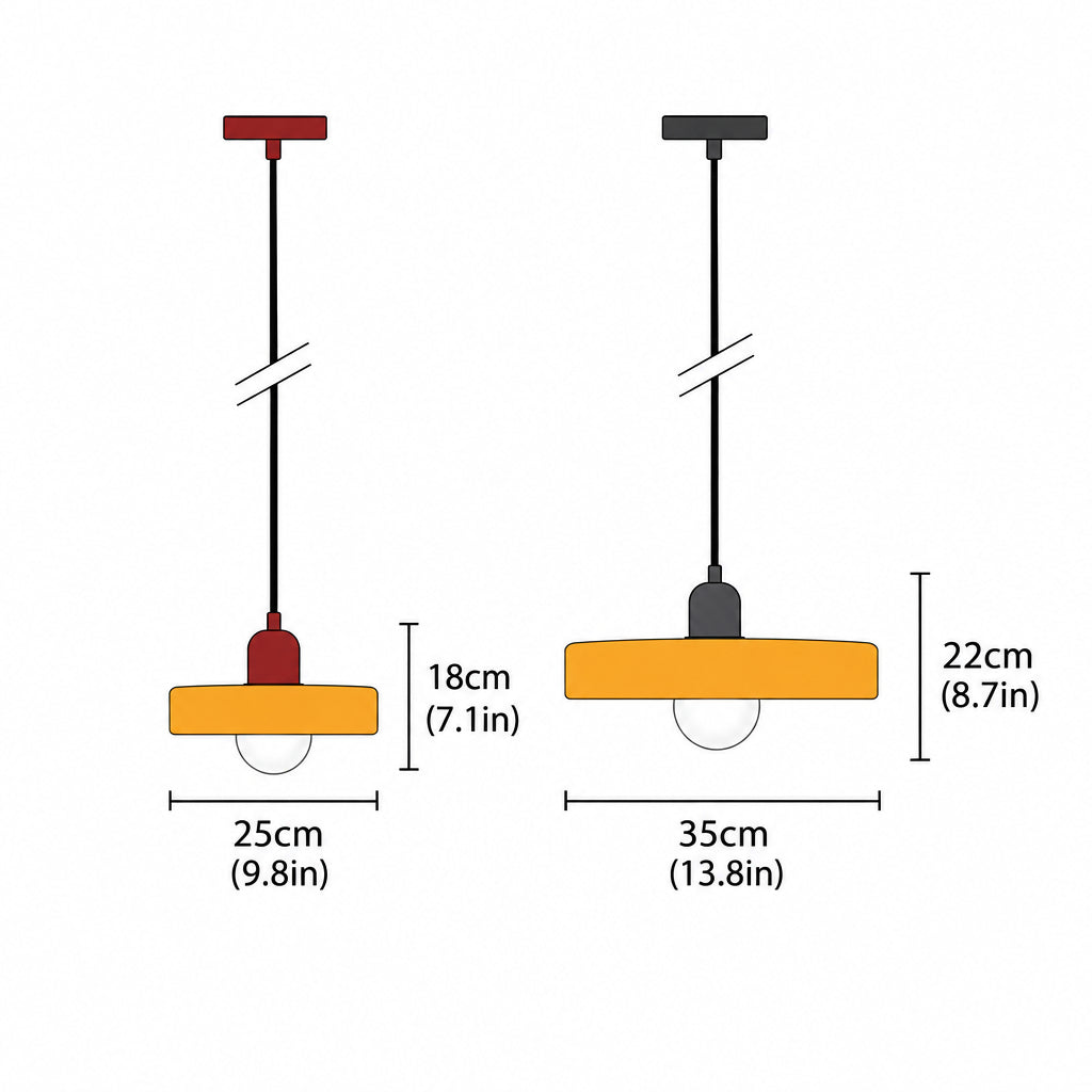 Bauhaus Pendant Light in Colored Glass
