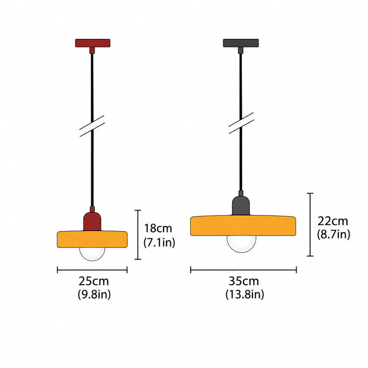 Bauhaus Pendant Light in Colored Glass