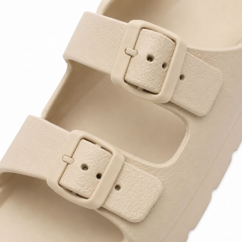 Black Platform Orthopedic Slide Sandals with Cushioned Eva Foam and Adjustable Buckles