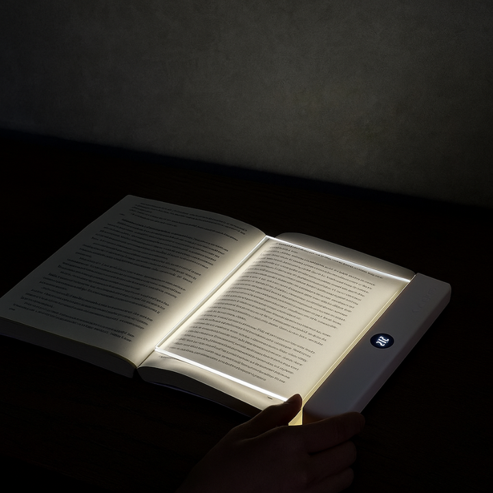 LED Book Light Panel for Reading with Digital Display and Flat Design