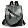 Checked anti-theft rucksack with multiple pockets