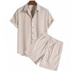 Men's Relaxed Fit Button Shirt and Shorts Set