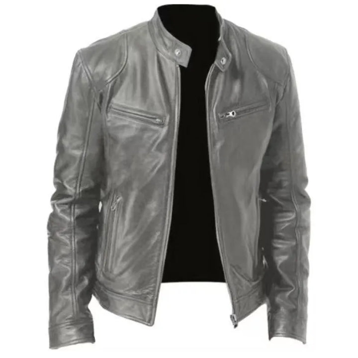 Joren™ | Timeless Leather Jacket with Zip