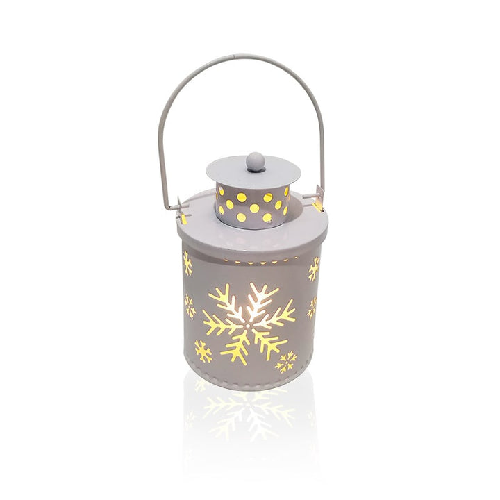 Christmas Tree with Lights LED Lantern Metal Cutout Tabletop Decoration