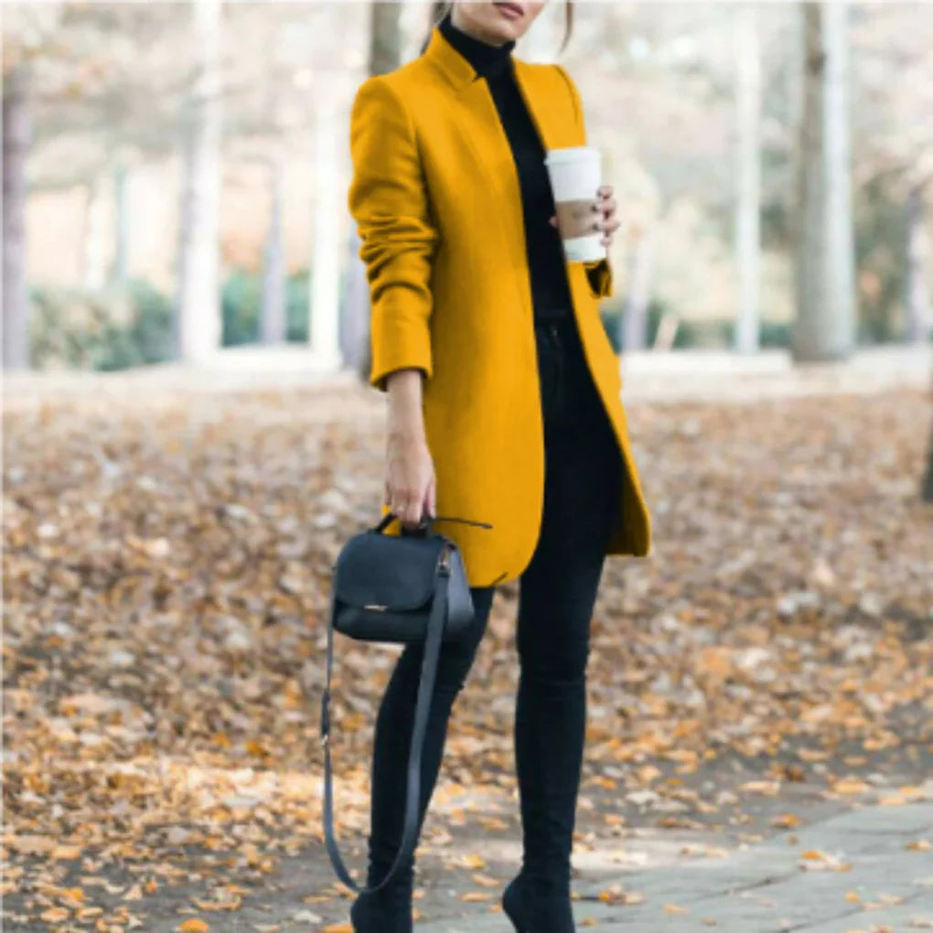 Women’s Stand-Collar Winter Coat  – Elegant Over-Layer with Classic Warmth