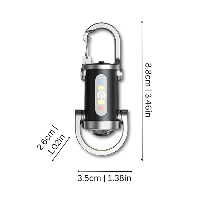 Compact Edc Flashlight with Usb-C Rechargeable Mini LED Keychain and Multi-Color Strobe