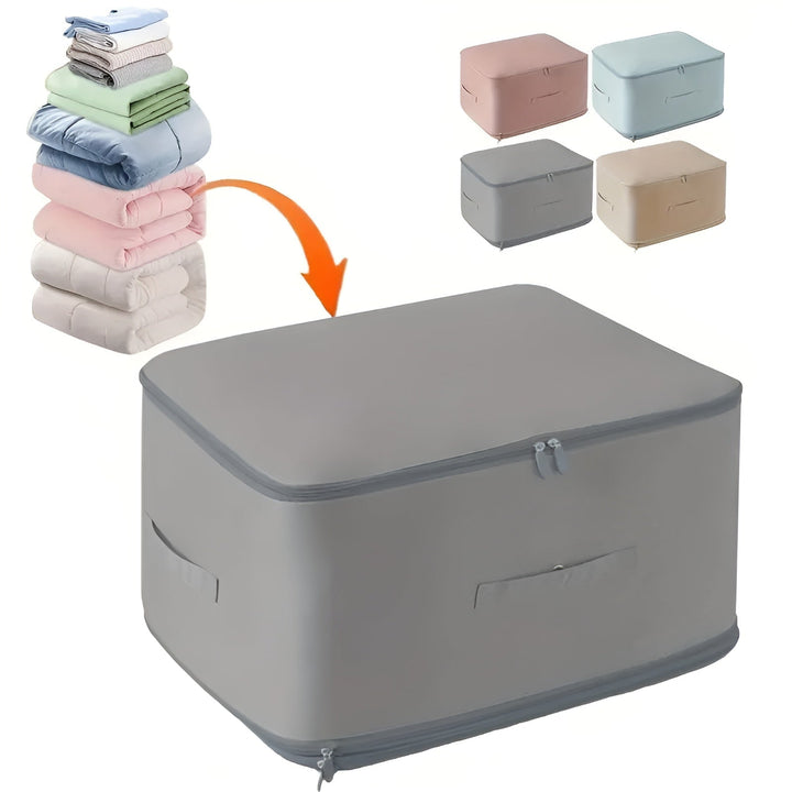 Compression Storage Bag with Zip Lock and Collapsible Design for Clothes and Bedding