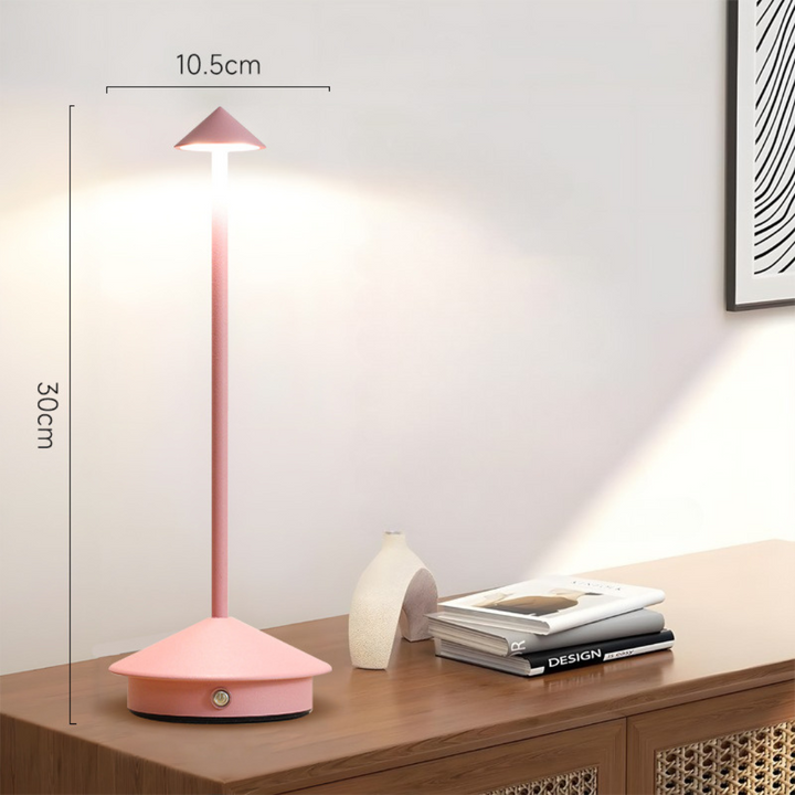 Cordless Table Lamp with Rechargeable Battery LED Portable Lighting with Conical Shade