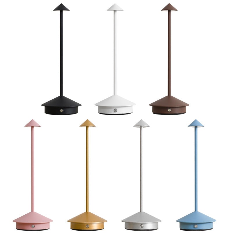 Cordless Table Lamp with Rechargeable Battery LED Portable Lighting with Conical Shade