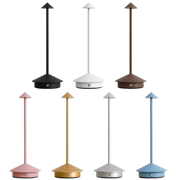 Cordless Table Lamp with Rechargeable Battery LED Portable Lighting with Conical Shade