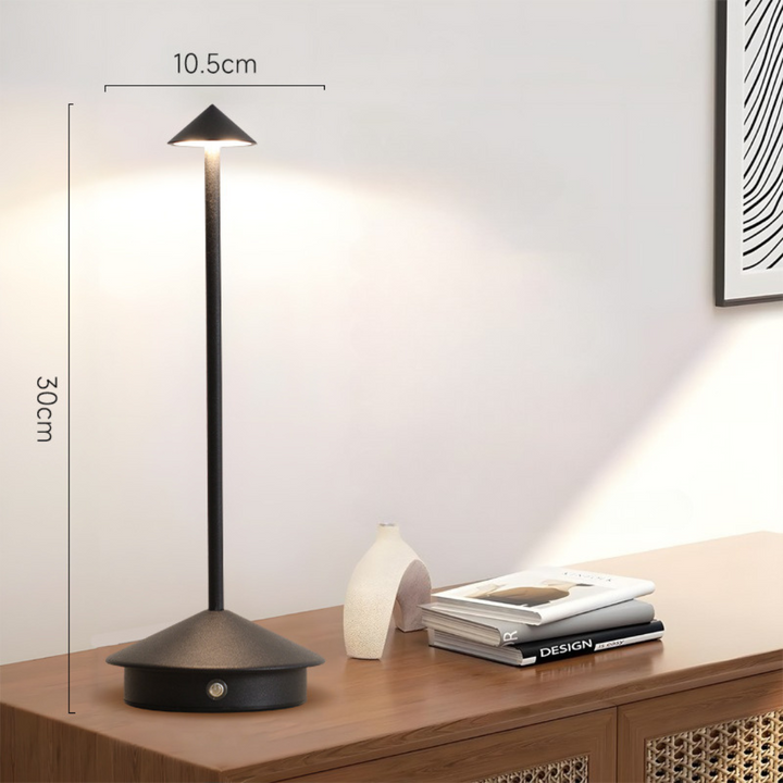 Cordless Table Lamp with Rechargeable Battery LED Portable Lighting with Conical Shade