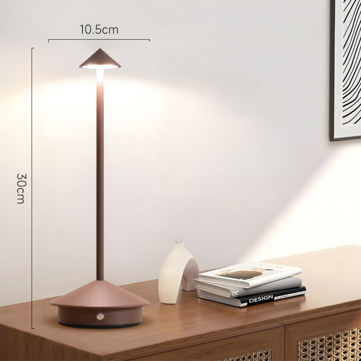 Cordless Table Lamp with Rechargeable Battery LED Portable Lighting with Conical Shade