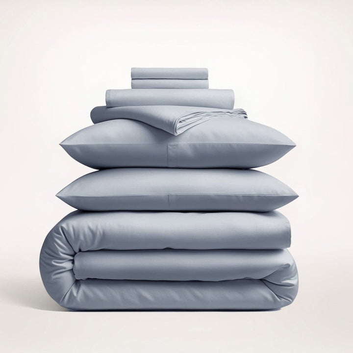 Cotton Duvet Cover Set with Pillowcases King Size and Queen Sateen Finish Bedding White