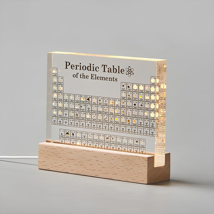 Illuminated Periodic Table with Real Elements - Elementa