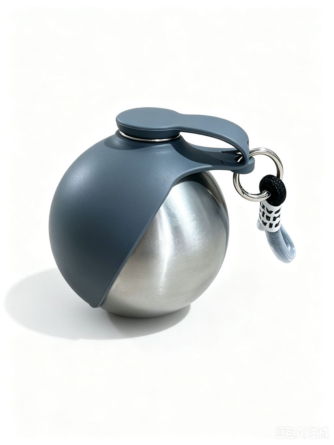 Outdoor 304 Stainless Steel Round Hanging Carabiner Folding Silicone Water Bottle