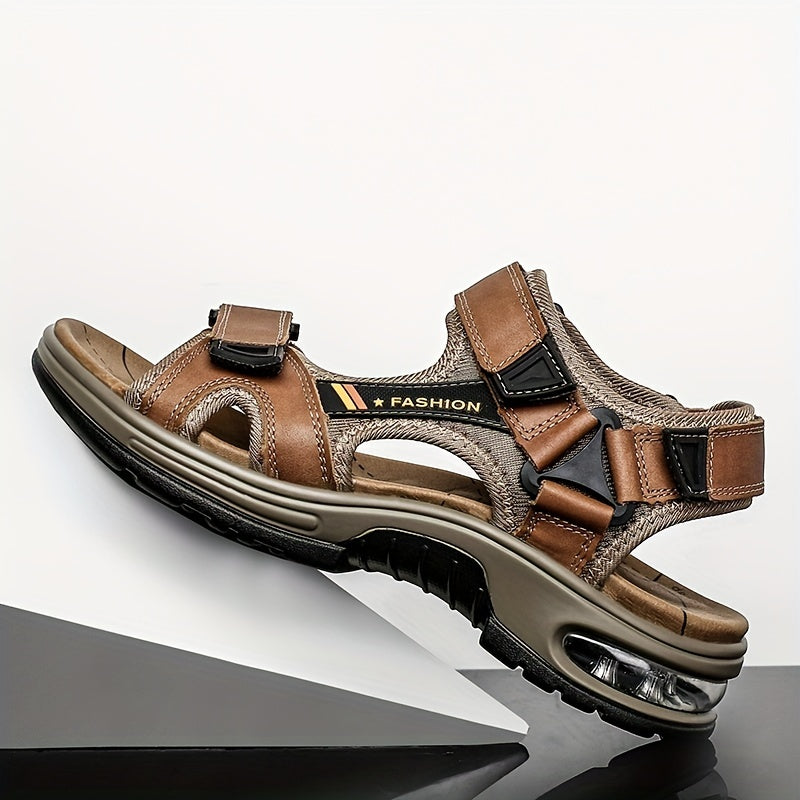 Premium Leather Beach Sandals for Men – Adjustable and Cushioned