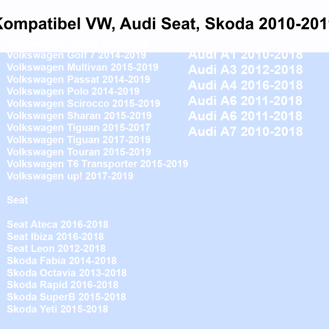 MQB - ISO layout - Android car radio - Volkswagen car