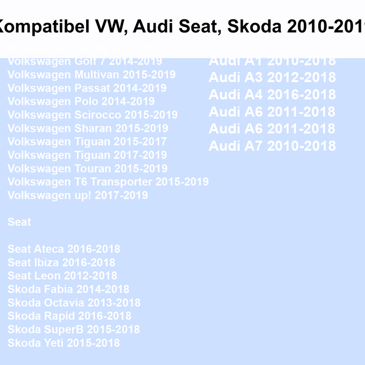MQB - ISO layout - Android car radio - Volkswagen car