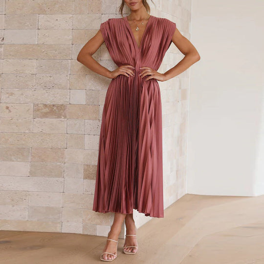 Casimir – Women's Elegant V-Neck Sleeveless Dress | Timeless Sophistication