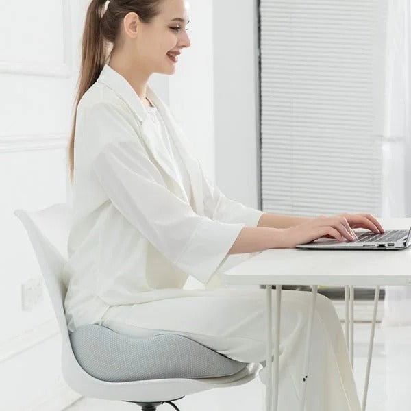 Desk Chair Seat Cushion with Orthopedic Memory Foam and Adjustable Strap