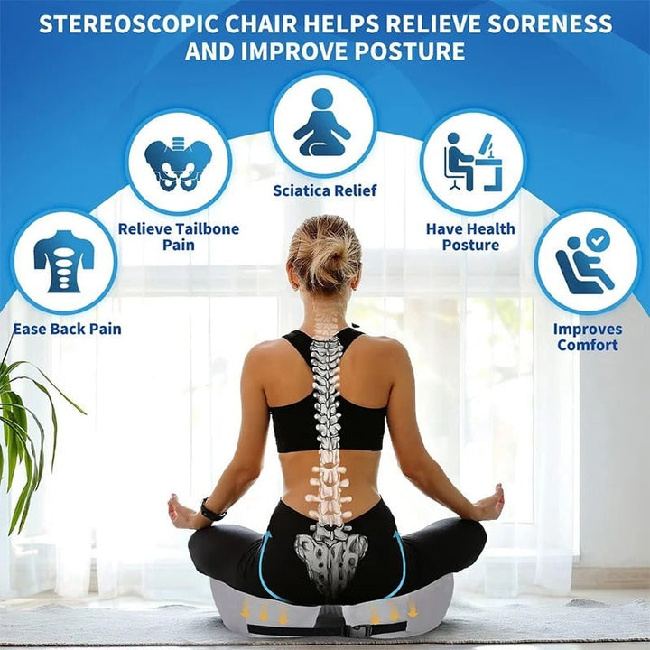 Desk Chair Seat Cushion with Orthopedic Memory Foam and Adjustable Strap