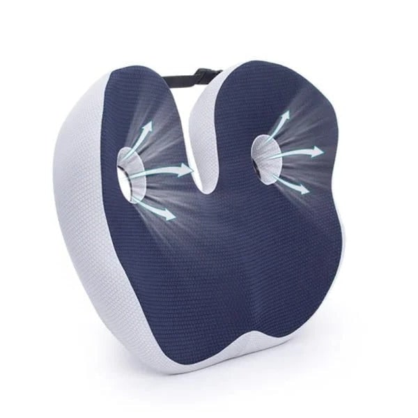 Desk Chair Seat Cushion with Orthopedic Memory Foam and Adjustable Strap