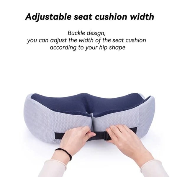Desk Chair Seat Cushion with Orthopedic Memory Foam and Adjustable Strap