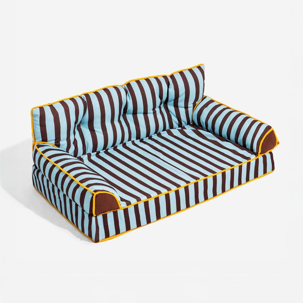 Trendy Striped Water-Repellent Foldable Dog Sofa Bed