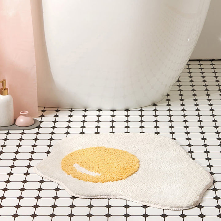 Fried Egg Shaggy Bath Mat