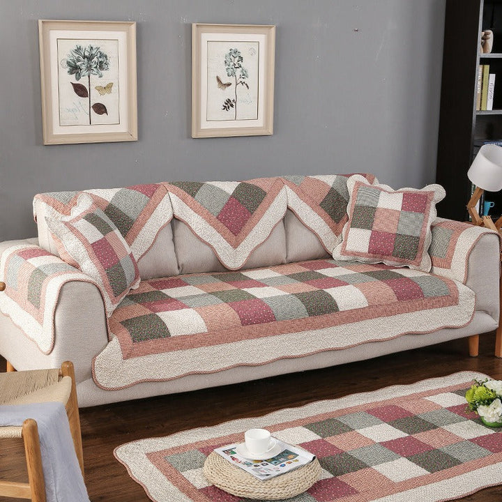 Cotton Quilted Sofa Cover – Washable Non-Slip Protective Cover